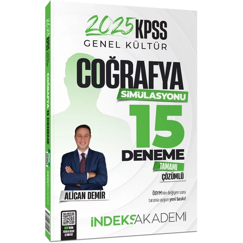�ndeks Akademi 2025 KPSS Co�rafya Sim�lasyonu 15 Deneme ��z�ml� - Alican Demir �ndeks Akademi Yay�nc�l�k