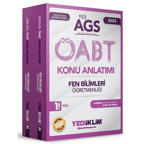 Yediiklim 2025 ABT MEB-AGS Fen Bilgisi retmenlii Konu Anlatm Modler Set Yediiklim Yaynlar