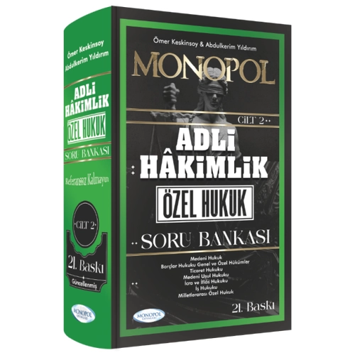 Adli Hakimlik �zel Hukuk Soru Bankas� 21. Bask� Monopol Yay�nlar�