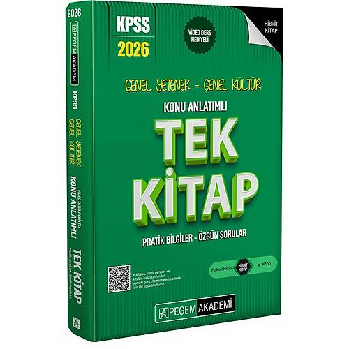 Pegem Akademi 2026 KPSS Genel Yetenek Genel Kltr Konu Anlatml Tek Kitap