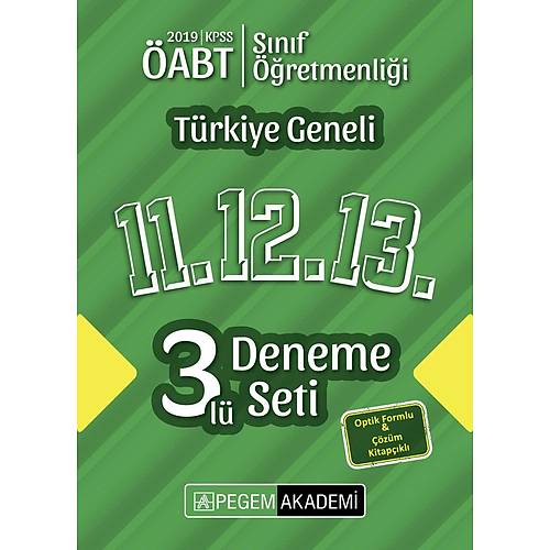Pegem 2019 ÖABT Sýnýf Öðretmenliði Türkiye Geneli 3 Deneme (11.12.13) Pegem Akademi Yayýnlarý