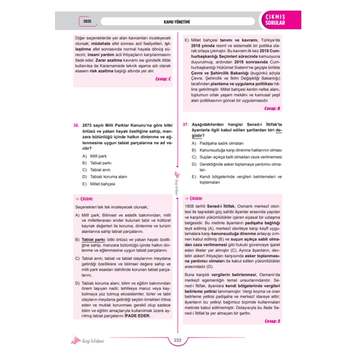 Dizgi Kitap 2026 KPSS A Kamu Y�netimi Son 12 Y�l Tamam� ��z�ml� Orijinal ��km�� Sorular (2014-2025)