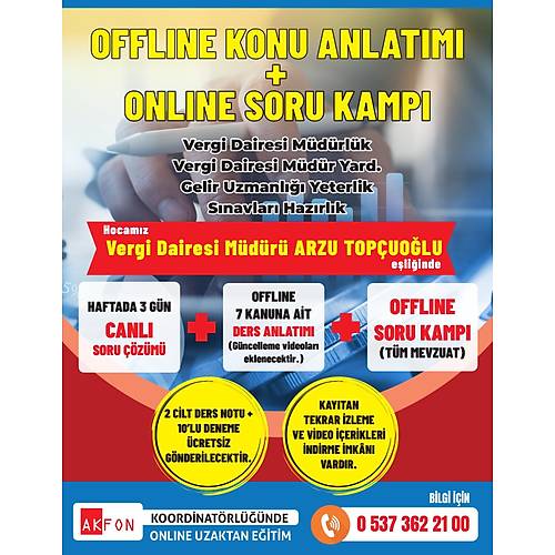 OFFLINE KONU ANLATIMI + ONLINE SORU ZM + DERS NOTLARI + 10 DENEME 19/KASIM/2024 DE BALIYOR