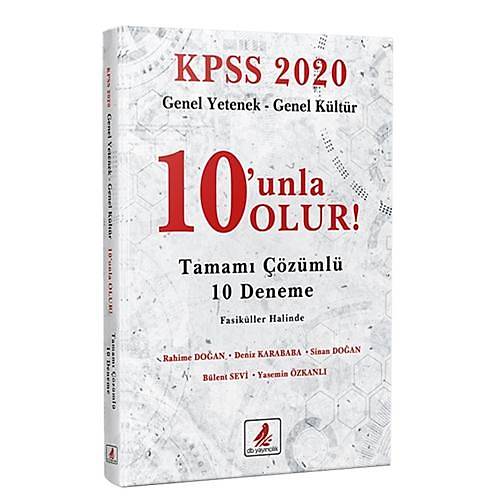 KPSS Genel Yetenek Genel Kültür 10 unla Olur 10 Deneme Çözümlü DB Yayınları 2020