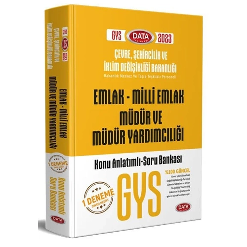 2023 Data Yaynlar evre ve ehircilik Bakanl GYS Emlak - Milli Emlak Mdr ve Mdr Yardmcl Konu Anlatml Soru Bankas