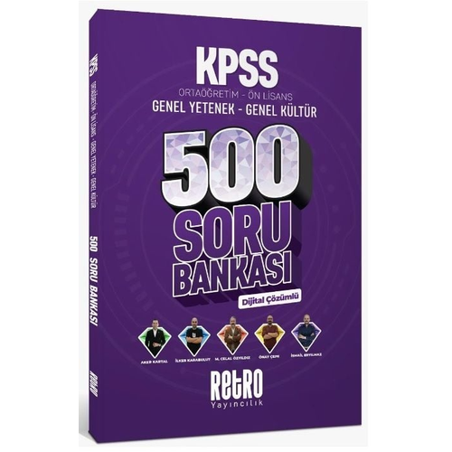Retro Yay�nlar� 2026 KPSS Lise Orta��retim �n Lisans 500 Soru Bankas� Dijital ��z�ml�