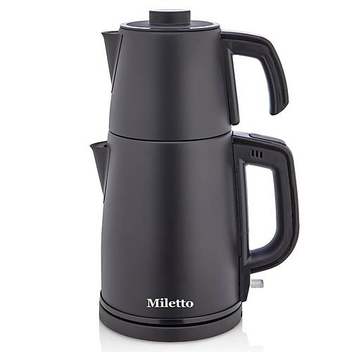 Miletto Siyah 2000W Gizli Rezistanslı Otomatik Çay Makinesi 2,9 lt