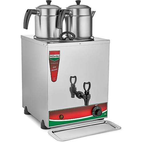 Miletto 30 Model Elektrikli 2 Demlikli Çay Kazanı 15 lt (Demlikler Dahil)