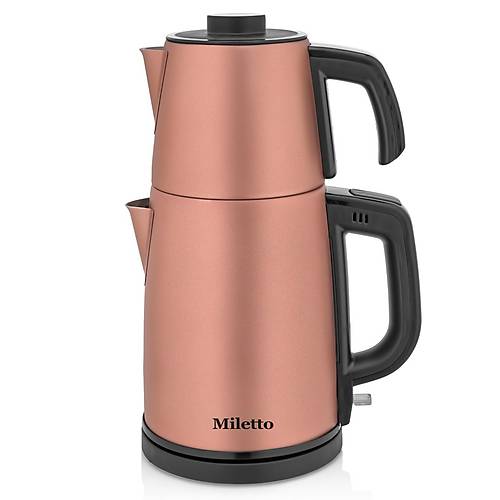 Miletto Rose Gold 2000W Gizli Rezistanslı Otomatik Çay Makinesi 2,9 lt