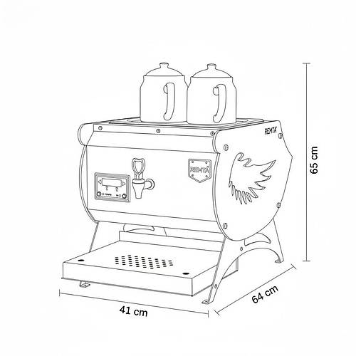 Remta Angel Model �ift Cidarl� 2 Demlikli Elektrikli �ay Makinesi 10 lt �amand�ral� - DE30S
