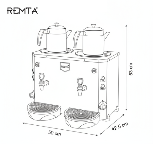 Remta 2 Demlikli 9+9 lt Jumbo �ay Makinesi