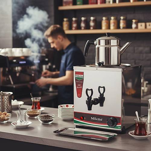 Miletto 15 Model Elektrikli Tek Demlikli �ay Kazan� 9 lt (Demlik Dahil) - MEJ14