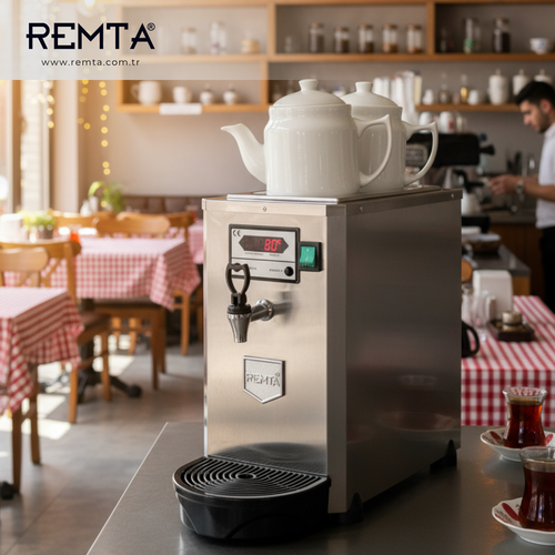 Remta 2 Demlikli 5,5 lt Dijital Jumbo �ay Makinesi Otomatik Su Almal� (�amand�ral�)