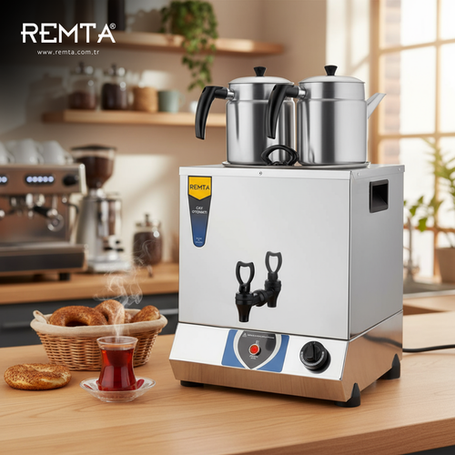 Remta 17 lt �ift Demlikli Elektrikli Kahveci �ay Oca�� - (Demlikler Dahil)