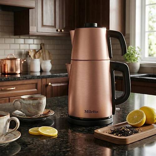 Miletto Rose Gold 2000W Gizli Rezistansl� Otomatik �ay Makinesi 2,9 lt - MT20R