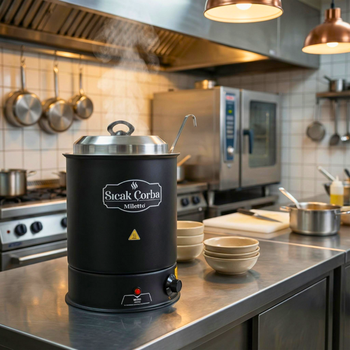 Miletto Elektrikli �orba Is�t�c� Yuvarlak Siyah 9 lt - MC09