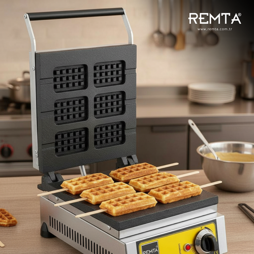 Remta �ubuk Waffle Makinas� Elektrikli 6'l�