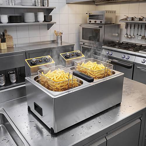 Remta 5+5 lt Pro Model �iftli Elektrikli Frit�z - R93P
