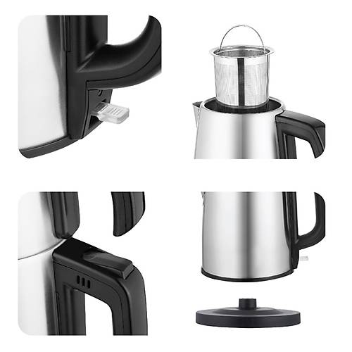 Miletto Siyah 2000W Gizli Rezistansl� Otomatik �ay Makinesi 2,9 lt - MT20S