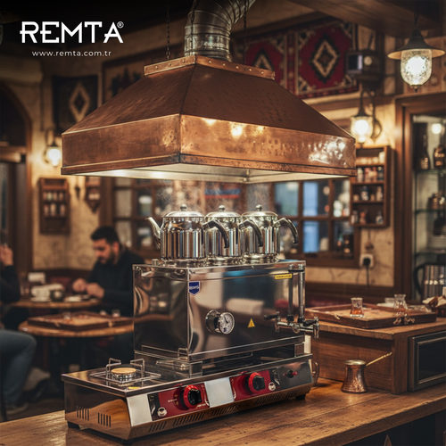 Remta 55 Model 3 Demlikli Gazl� (CE) + Elektrikli �ay Oca�� 34 lt