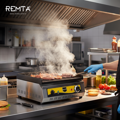 Remta 50 cm Tam Oluklu D�k�m Izgara Elektrikli