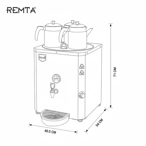 Remta 3 Demlikli 40 lt Jumbo �ay Makinesi �amand�ral�