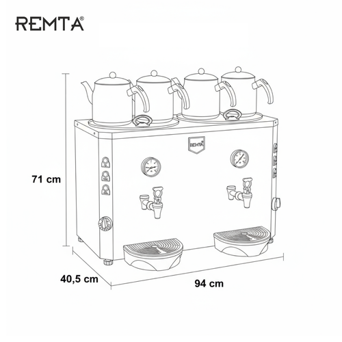 Remta 4 Demlikli 46 lt Jumbo �ay Makinesi �amand�ral�