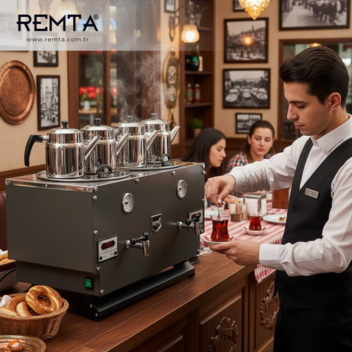 Remta �ift Cidarl� 4 Demlikli Elektrikli Kahveci Oca�� 43 lt �amand�ral� - EP04(L)