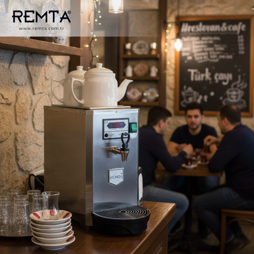 Remta 2 Demlikli 5,5 lt Dijital Jumbo �ay Makinesi Otomatik Su Almal� (�amand�ral�)