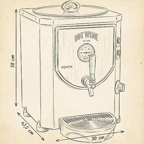 Remta Profesyonel S�cak �arap Makinesi - �arap Is�t�c� Siyah 9 lt - DE12(L)