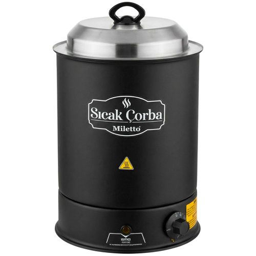 Miletto Elektrikli �orba Is�t�c� Yuvarlak Siyah 9 lt - MC09