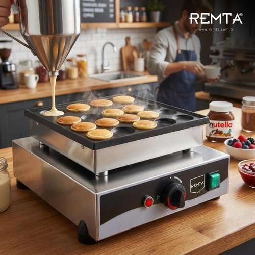 Remta Yuvarlak Bubble Pankek Makinas� Elektrikli
