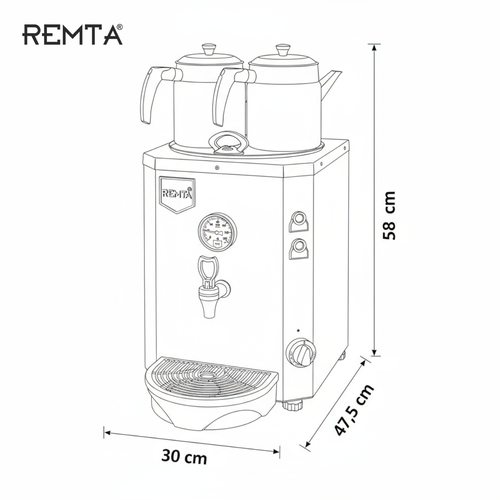 Remta 2 Demlikli 15 lt Jumbo �ay Makinesi