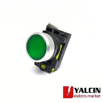 220V 1NO  Yeşil Led Işıklı Yaylı Start Buton  A5-10D