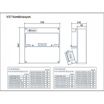 V17 Kombinasyon 5x32A. 380V. 2 Adet . n - 1x16A. 220V. 1 Ad. P.P. n BD4-2234-1020