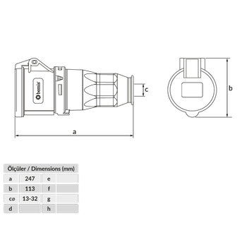 5x63A Uzatma Priz Pilotlu IP44 BC1-4505-2312