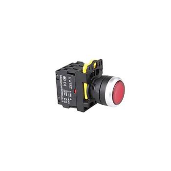 22mm 220V 1NC Krmz  Led Ikl Yayl Stop Buton A5-01D