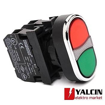  kk Kafal iftli Krmz Yeil 1NO + 1C Buton B102K21KY