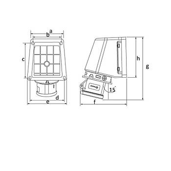 CEE Norm 4x16A 3P+E 380V 50-60Hz 6h IP44 Eik Duvar Prizi BC1-1504-2535