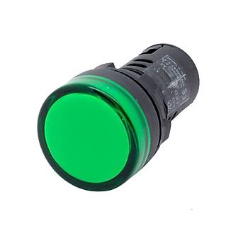 22mm 220V  Ledli Sinyal Lambası Yeşil