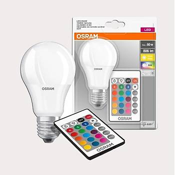 Osram Led Uzaktan Kumandal Renk Deitiren 9W 806 LM E27 Ampul