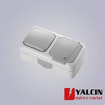 Palmiye - Yatay Kombine rnler Anahtar+Toprakl Priz 90555X81
