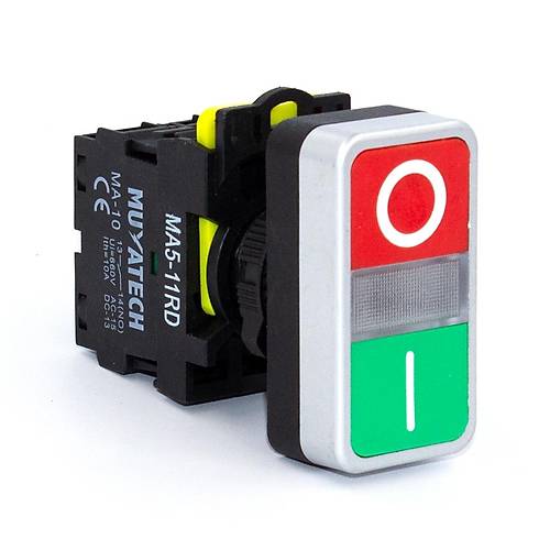 22mm 24V Ikl  Yayl Start Stop kiz Buton (Krmz/Yeil) -MA5 - 11RD-24