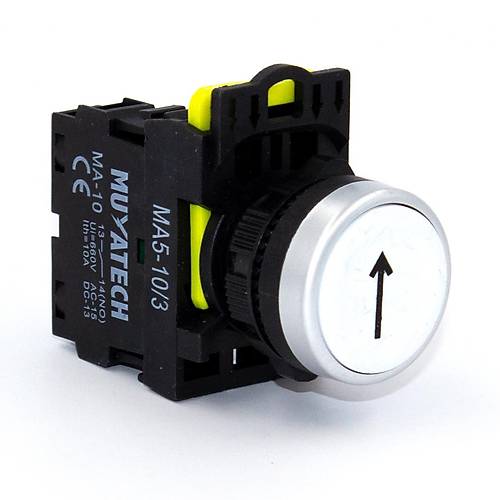 Beyaz Yukar OK aretliYayl Buton (1NO Kontakl) - MA5 - 10/3