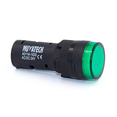 16mm 24V Yeil LED Sinyal Lambas - M16 - 24 - G