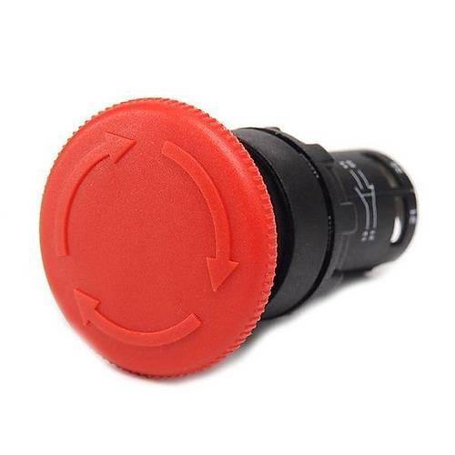  22mm IP 40 Monoblok OK oklu Emniyet Butonu 1NC MB200E