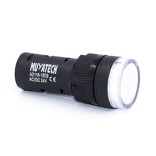 16mm 24V Beyaz  LED Sinyal Lambas - M16 - 24 - W