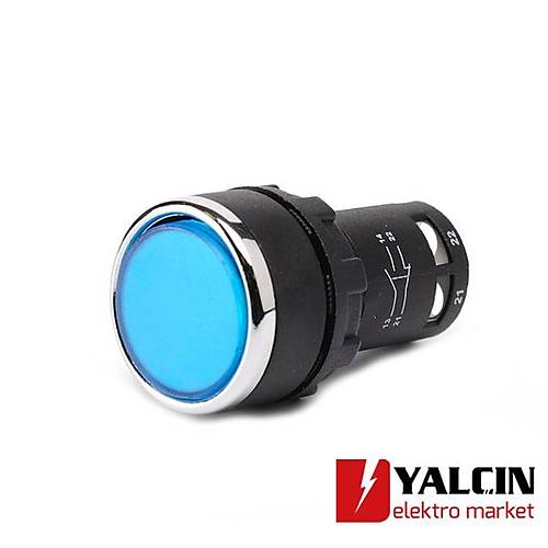 B Serisi Monoblok Buton Mavi Caml 1no+1nc MB102DM