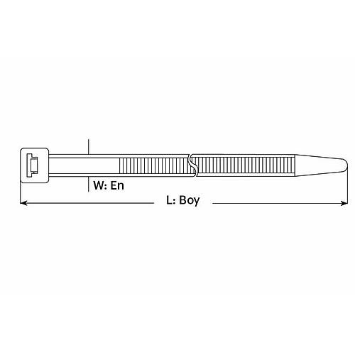 300x3,6mm Ye�il Renk Standart Kablo Ba�� - Green Cable Tie - Ye�il Renk Plastik C�rt Kelep�e - MCT 300 IG