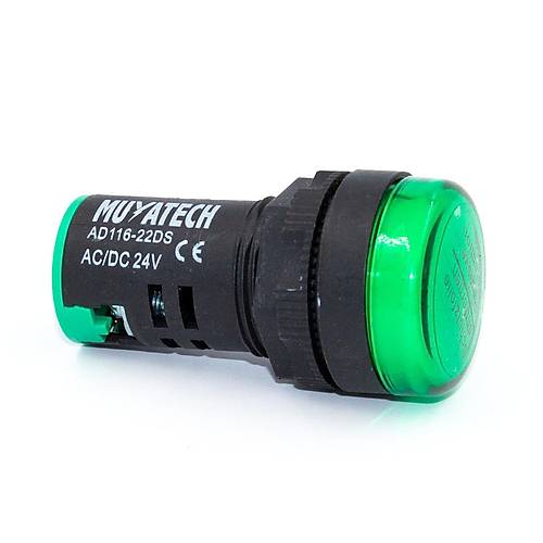 22mm 24V Yeil LED Sinyal Lambas - M22 - 24 -G